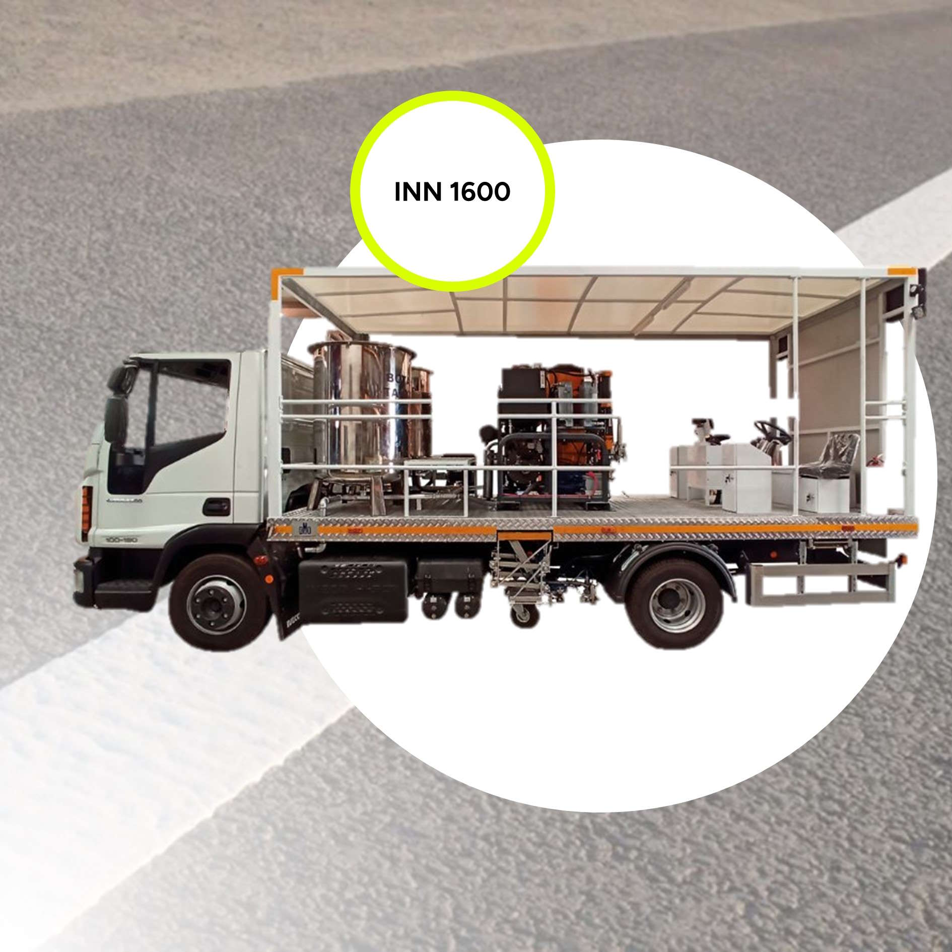 INN 1600 - AIRLESS ROAD MARKING MOUNTED EQUIPMENT TRUCK (SUPERSTRUCTURE)