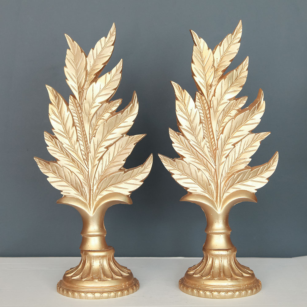 DOUBLE LEAF FEATHER OBJECTS DECORATIVE DESKTOP POLYESTER TRINKET