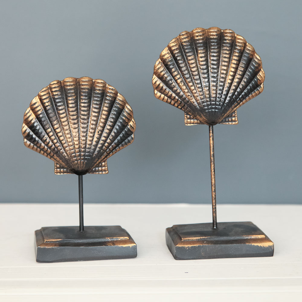 DOUBLE CLAMSHELL OBJECTS DECORATIVE DESKTOP POLYESTER TRINKET