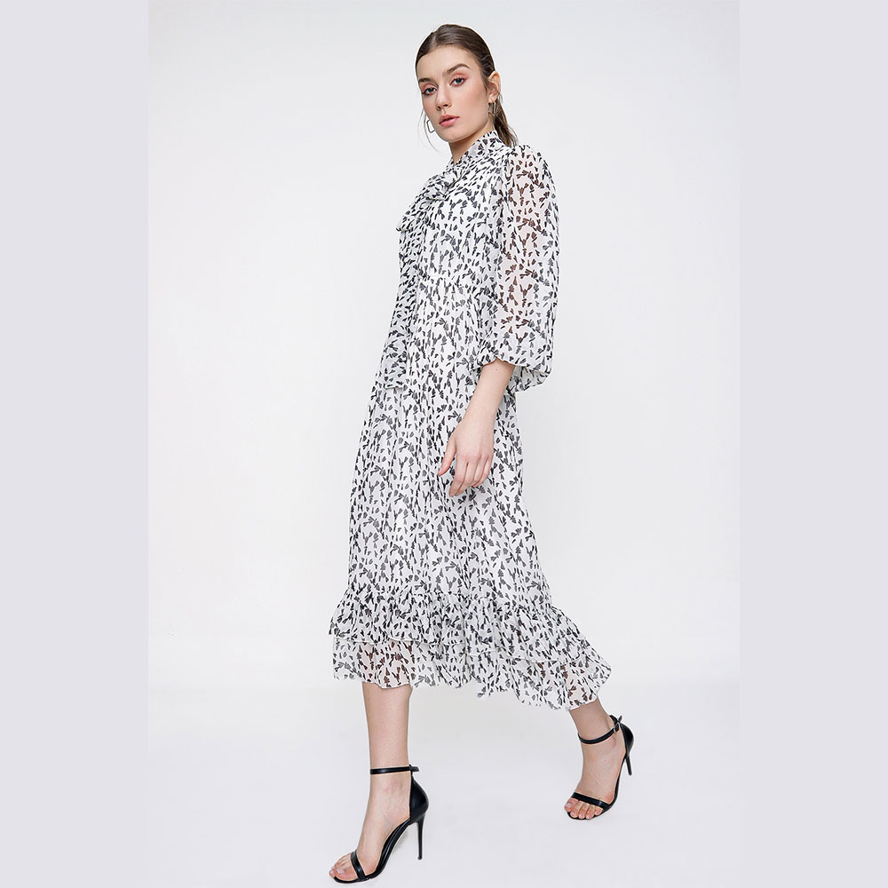 Halter Belted Chiffon Dress
