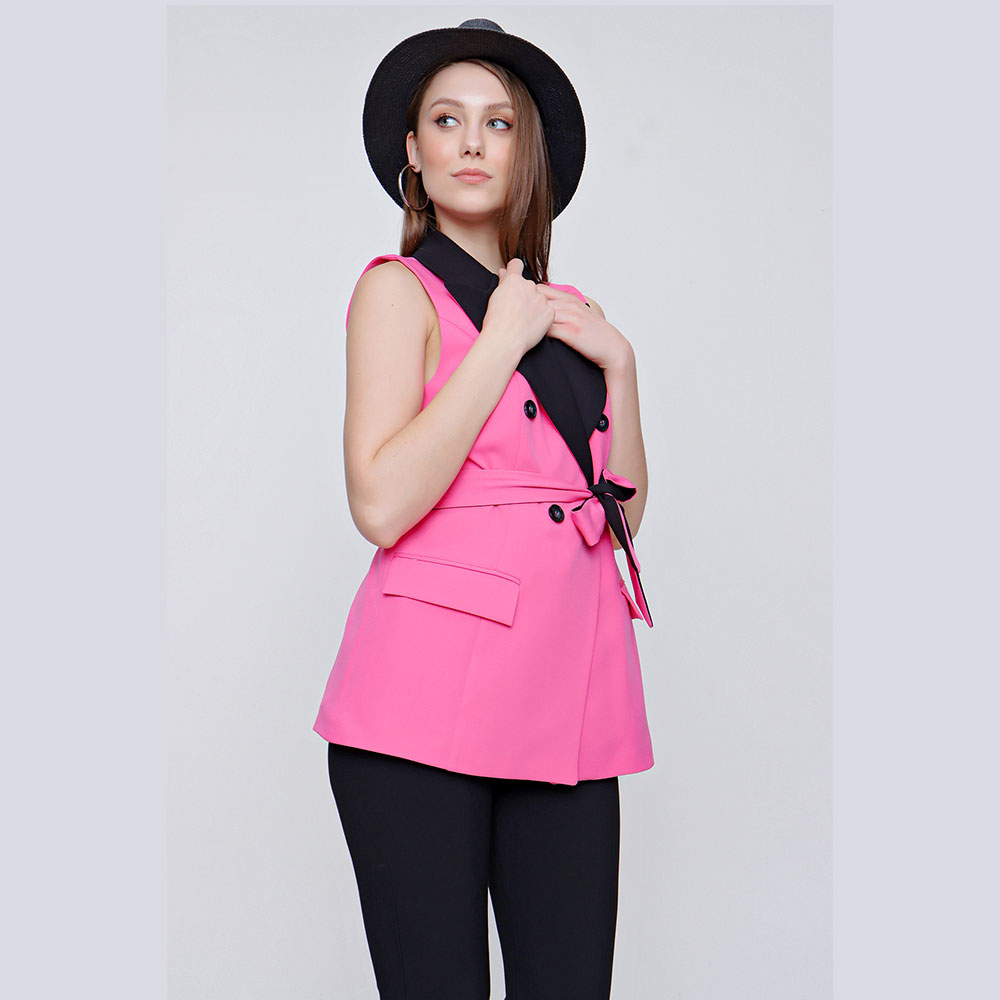 WOMEN'S JACKET WITH COLLAR DETAIL - READY WOMEN'S CLOTHING WHOLESALE ready-made women's wholesale clothing women's clothing wholesale Turkish textile apparel