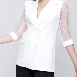 BLAZER JACKET WITH SLEEVE TULLE BATTLE