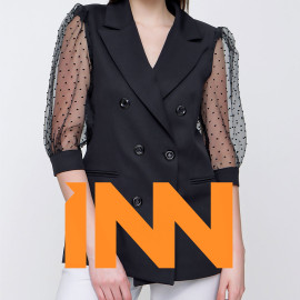 BLAZER JACKET WITH SLEEVE TULLE BATTLE