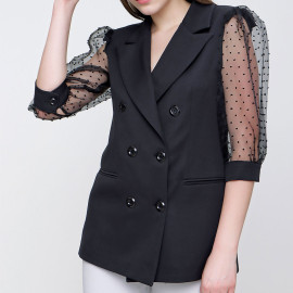 BLAZER JACKET WITH SLEEVE TULLE BATTLE