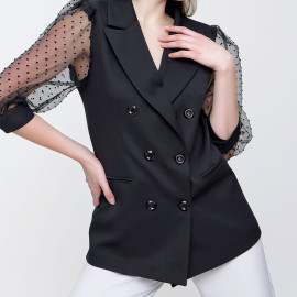 BLAZER JACKET WITH SLEEVE TULLE BATTLE