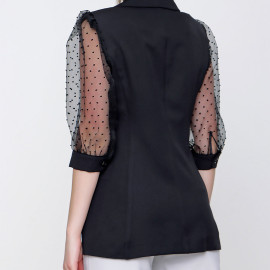 BLAZER JACKET WITH SLEEVE TULLE BATTLE