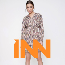 PATTERNED MINI DRESS WITH ELASTIC WAIST