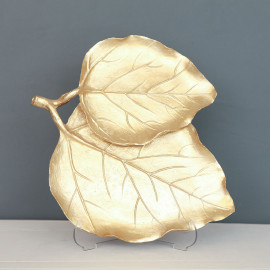 DOUBLE LEAF PLATE OBJECTS DECORATIVE POLYESTER TRINKET