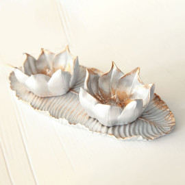 HORIZONTAL LOTUS SET OBJECTS DECORATIVE DESKTOP POLYESTER TRINKET