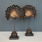 DOUBLE SEA SHELL OBJECTS DECORATIVE DESKTOP POLYESTER TRINKET