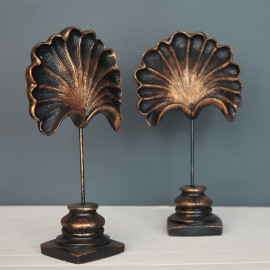 DOUBLE SEA SHELL OBJECTS DECORATIVE DESKTOP POLYESTER TRINKET