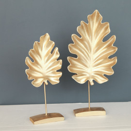 DOUBLE LEAF OBJECT DECORATIVE DESKTOP POLYESTER TRINKET