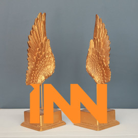 DUAL ANGEL WING OBJECTS DECORATIVE DESKTOP POLYESTER TRINKET