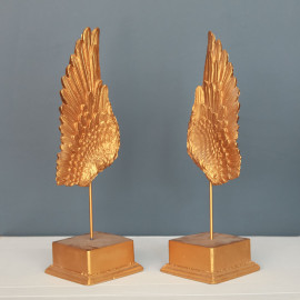 DUAL ANGEL WING OBJECTS DECORATIVE DESKTOP POLYESTER TRINKET