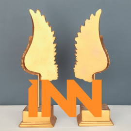 DUAL ANGEL WING OBJECTS DECORATIVE DESKTOP POLYESTER TRINKET
