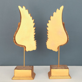 DUAL ANGEL WING OBJECTS DECORATIVE DESKTOP POLYESTER TRINKET