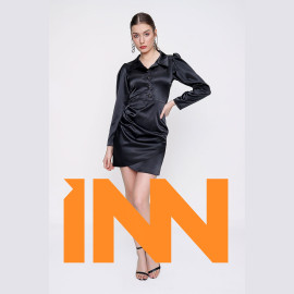 Women's Button Detailed Satin Dress Women's Button Detailed Satin Dress