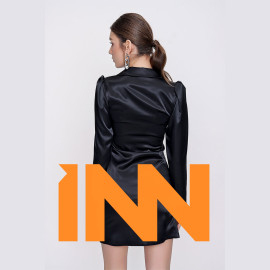 Women's Button Detailed Satin Dress Women's Button Detailed Satin Dress