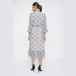 Halter Belted Chiffon Dress