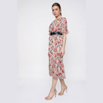 Waist Belt Chiffon Dress