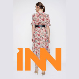 Waist Belt Chiffon Dress Waist Belt Chiffon Dress