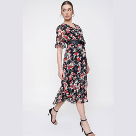 Waist Belt Chiffon Dress