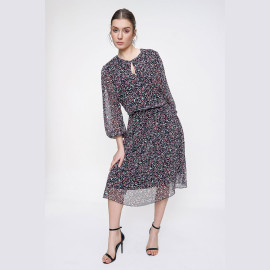 Drop Collar Chiffon Dress