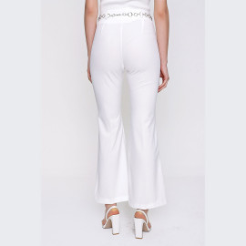 Wide leg chain belt trousers