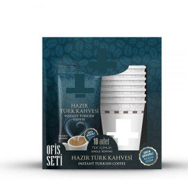 WHOLESALE FROM FACTORY 10 PIECES OF OFFICE SET READY TURKISH COFFEE ( MEDIUM SUGAR )