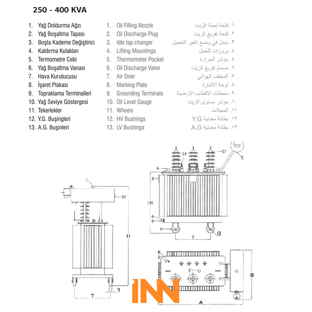 630 kVA DISTRIBUTION TRANSFORMER OIL TYPE
