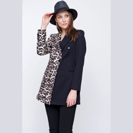 WOMEN'S LEOPARD HALF PATTERNED JACKET - READY WOMEN'S CLOTHING WHOLESALE ready-made women's wholesale clothing women's clothing wholesale Turkish textile apparel