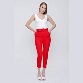 WOMEN'S WAIST BELTED PANTS - READY WOMEN'S CLOTHING WHOLESALE ready-made women's wholesale clothing women's clothing wholesale Turkish textile apparel