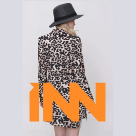 WOMEN'S SLEEVE LEOPARD DRESS - READY WOMEN'S CLOTHING WHOLESALE ready-made women's wholesale clothing women's clothing wholesale Turkish textile apparel