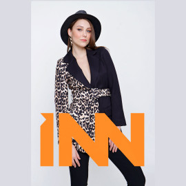 LEOPARD PRINT PIECE JACKET - READY WOMEN'S CLOTHING WHOLESALE ready-made women's wholesale clothing women's clothing wholesale Turkish textile apparel