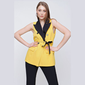 WOMEN'S JACKET WITH COLLAR DETAIL - READY WOMEN'S CLOTHING WHOLESALE ready-made women's wholesale clothing women's clothing wholesale Turkish textile apparel