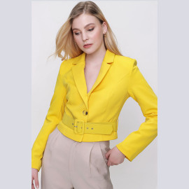 WAIST BELTED HALF JACKET - READY WOMEN'S CLOTHING WHOLESALE ready-made women's wholesale clothing women's clothing wholesale Turkish textile apparel WAIST BELTED HALF JACKET - READY WOMEN'S CLOTHING WHOLESALE ready-made women's wholesale clothing women's clothing wholesale Turkish textile apparel