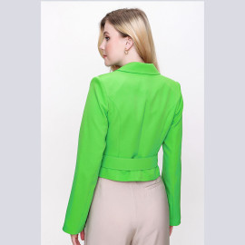 WAIST BELTED HALF JACKET - READY WOMEN'S CLOTHING WHOLESALE ready-made women's wholesale clothing women's clothing wholesale Turkish textile apparel