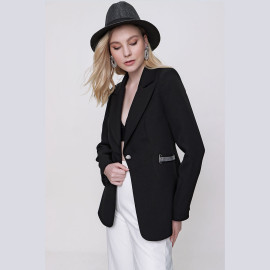 ONE BUTTON JACKET - READY WOMEN'S CLOTHING WHOLESALE ready-made women's wholesale clothing women's clothing wholesale Turkish textile apparel