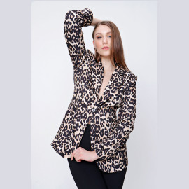 LEOPARD PRINT JACKET - READY WOMEN'S CLOTHING WHOLESALE ready-made women's wholesale clothing women's clothing wholesale Turkish textile apparel