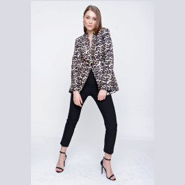 LEOPARD PRINT JACKET - READY WOMEN'S CLOTHING WHOLESALE ready-made women's wholesale clothing women's clothing wholesale Turkish textile apparel