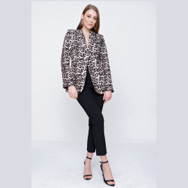 LEOPARD PRINT JACKET - READY WOMEN'S CLOTHING WHOLESALE ready-made women's wholesale clothing women's clothing wholesale Turkish textile apparel