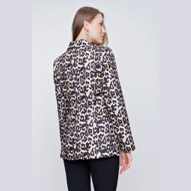 LEOPARD PRINT JACKET - READY WOMEN'S CLOTHING WHOLESALE ready-made women's wholesale clothing women's clothing wholesale Turkish textile apparel