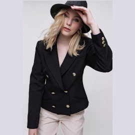 WOMEN'S BUTTONED SHORT JACKET - READY WOMEN'S CLOTHING WHOLESALE ready-made women's wholesale clothing women's clothing wholesale Turkish textile apparel