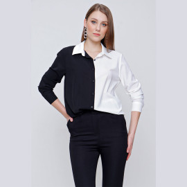 WOMEN'S TWO COLOR SHIRT - READY WOMEN'S CLOTHING WHOLESALE ready-made women's wholesale clothing women's clothing wholesale Turkish textile apparel