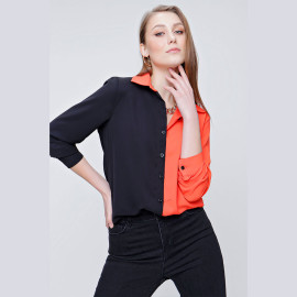 WOMEN'S TWO COLOR SHIRT - READY WOMEN'S CLOTHING WHOLESALE ready-made women's wholesale clothing women's clothing wholesale Turkish textile apparel