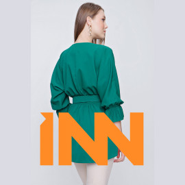 WOMEN'S CHIFFON BLOUSE WITH WAIST BUCKLE - READY WOMEN'S CLOTHING WHOLESALE ready-made women's wholesale clothing women's clothing wholesale Turkish textile apparel