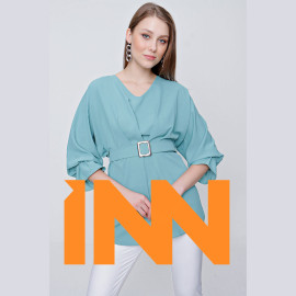 WOMEN'S CHIFFON BLOUSE WITH WAIST BUCKLE - READY WOMEN'S CLOTHING WHOLESALE ready-made women's wholesale clothing women's clothing wholesale Turkish textile apparel