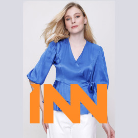 V-NECK SATIN BLOUSE - READY WOMEN'S CLOTHING WHOLESALE ready-made women's wholesale clothing women's clothing wholesale Turkish textile apparel