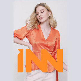 V-NECK SATIN BLOUSE - READY WOMEN'S CLOTHING WHOLESALE ready-made women's wholesale clothing women's clothing wholesale Turkish textile apparel