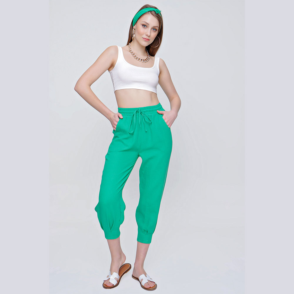 WOMEN'S LINEN TROUSERS - READY WOMEN'S CLOTHING WHOLESALE ready-made women's wholesale clothing women's clothing wholesale Turkish textile apparel